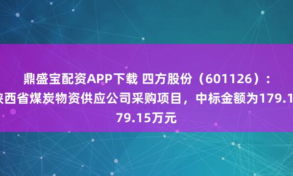 鼎盛宝配资APP下载 四方股份（601126）：中标陕西省煤炭物资供应公司采购项目，中标金额为179.15万元