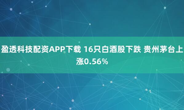 盈透科技配资APP下载 16只白酒股下跌 贵州茅台上涨0.56%